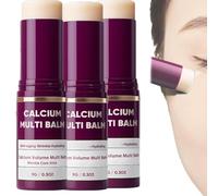 Cemenrete Calcium Volume Multi-Baume, Bâton de Rides, Bâton hydratant au collagène coréen, Anti-âge, Hydratant, Amande et Vitamine E pour Baume à Lèvres, Crème pour les Yeux, Crème pour le Cou (3PCS)