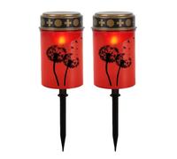 Cemetery Lamp - LED Grave Lights - Memorial Lighting - Decorative Tea Light Set Of 2, Water Resistant LED Ground Lights Lighting For Garden Cemetery Pathway Backyard Home Par, Decorations