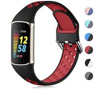 CeMiKa Bracelet Silicone Compatible avec Bracelet Fitbit Charge 5/Bracelet Fitbit Charge 6, Bandes Sport Réglable Douces Respirantes pour Sangle Fitbit Charge 5/Fitbit Charge 6, Petit Grand