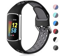 CeMiKa Bracelet Silicone Compatible avec Fitbit Charge 5/6, Bandes Sport Réglables Douces et Respirantes pour Sangle Fitbit, Petit et Grand