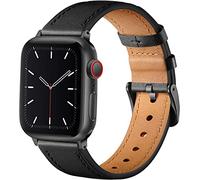 CeMiKa Compatible pour Bracelet Apple Watch - Cuir Véritable Bracelet de Remplacement Strap Compatible avec Bracelet Apple Watch 45mm 46mm 44mm 42mm & iWatch Séries 10/9/8/7/6/SE/5/4/3 - Le Noir