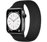 CeMiKa Solo Loop Compatible avec Bracelets Apple Watch 40mm 42mm 41mm 38mm Femme Homme, Tressé Nylon Souple Élastique Stretch Sport pour iWatch Serie 10 9 8 7 SE 6 5 4 3 Ultra 2 1,38/40/41/42mm L,Noir