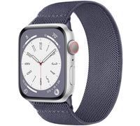 CeMiKa Solo Loop Compatible avec Bracelets Apple Watch 40mm 42mm 41mm 38mm Femme Homme, Tressé Nylon Souple Élastique Stretch Sport pour iWatch Serie 10 9 8 7 SE 6 5 4 3 Ultra 2 1, S,Gris bleuté