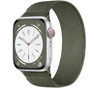 CeMiKa Solo Loop Compatible avec Bracelets Apple Watch 40mm 42mm 41mm 38mm Femme Homme, Tressé Nylon Souple Élastique Stretch Sport pour iWatch Serie 10 9 8 7 SE 6 5 4 3 Ultra 2 1,38/40/41/42mm L,Vert