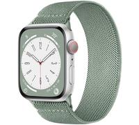 CeMiKa Solo Loop Compatible avec Bracelets Apple Watch 44mm 45mm 46mm 42mm 49mm Homme Femme, Tressé Nylon Souple Élastique Stretch Sport pour iWatch Serie 10 9 8 7 SE 6 5 4 3 Ultra 2 1, S-Vert pin
