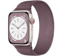 CeMiKa Solo Loop Compatible avec Bracelets Apple Watch 45mm 46mm 44mm 49mm 42mm Homme Femme, Tressé Nylon Souple Élastique Stretch Sport pour iWatch Serie 10 9 8 7 SE 6 5 4 3 Ultra 2 1, XS-Violet fumé
