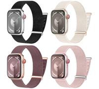 CeMiKa Sport Loop Compatible avec Bracelet Apple Watch 44mm 46mm 45mm 49mm 42mm Homme Femme, Band de Remplacement en Nylon Réglable à Velcro pour iWatch Serie 10 9 8 7 SE 6 5 4 3 Ultra 2 1,4 pièces