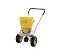 CEMO Chariot d'épandage 20 l plastique jaune Pneus gonfl. avec réglage du déb...