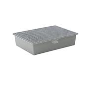 CEMO | Cuve de rétention à poser en polyester armé de fibre de verre | 2 fûts de 200 litres | modèle non homologué | avec caillebotis en acier