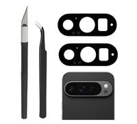 Cemobile Lot de 2 lentilles de rechange pour appareil photo arrière Google Pixel 9 Pro XL avec adhésif pré-installé et kit d'outils de réparation