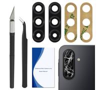Cemobile Lot de 2 lentilles de rechange pour appareil photo arrière Samsung | Adhésif pré-installé, avec kit d'outils de réparation, vitre de caméra arrière pour Samsung A17
