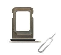 Cemobile Tiroir de remplacement pour carte SIM pour iPhone 14 Pro et 14 Pro Max (version SIM unique) avec joint d'étanchéité en caoutchouc étanche + broche d'éjection ouverte (doré)