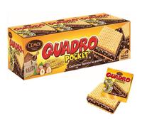 Cémoi - Etui Quadro Pocket Gaufrettes Fourrées, Chocolat Praliné, 9 Gaufrettes Emballées Individuellement - Fabriqué en France (187