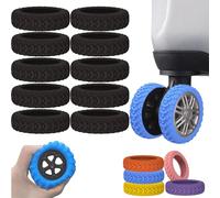 Cemssitu 10 Pcs Luggage Compartment Wheel Protection Cover, Silicone Luggage Wheel Covers, Shock-Proof ＆ Reduce Noise, Luggage Wheel Protector for Travel Suitcase (Black)