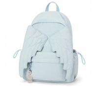 Cemssitu Angel Wings Backpack for Women, Cute Y2K Nylon Daypack for Travel (Blue,Music Note Charm Style)