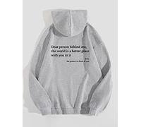 Cemssitu Dear Person Behind Me Hoodie, Dear Person Behind Me Sweatshirt for Women, Dear Person Behind Me Hoodie You are Enough (Grey,L)
