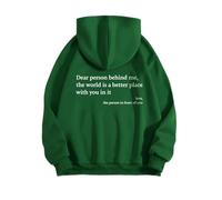 Cemssitu Dear Person Behind Me Hoodie, Dear Person Behind Me Sweatshirt for Women, Dear Person Behind Me Hoodie You are Enough (Green,S)
