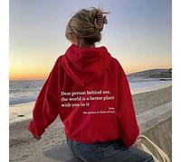 Cemssitu Dear Person Behind Me Hoodie, Dear Person Behind Me Sweatshirt for Women, Dear Person Behind Me Hoodie You are Enough (Red,M)