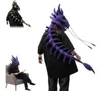 Cemssitu Dinosaur Skeleton Costume-3D Realistic New Dinosaur Skeleton Headgear、for Photoshoot、Cosplay、Theme Parties (S,purple)