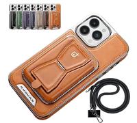 Cemssitu Luxurious Leather Magnetic Phone Case for Iphone 15/14/13/12 Pro Max, 2-in-1 Detachable Magnetic Phone Case Stand, Separate Wallet and Back Cover (iPhone 13 Pro Max,Coffee)