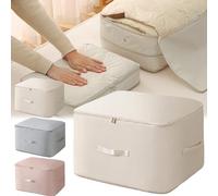 Cemssitu Ultra Space Saving Self Compression Organizer, Heavy Duty Moving Bags, Compression Packing Cubes for Travel, Compression Storage Packing Bags for Clothes, Comforters (Beige,XL)