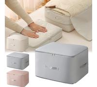 Cemssitu Ultra Space Saving Self Compression Organizer, Heavy Duty Moving Bags, Compression Packing Cubes for Travel, Compression Storage Packing Bags for Clothes, Comforters (Grey,L)