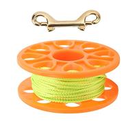 CEMTUKLBP Moulinet de plongée avec Ligne Verte Fluorescente, Moulinet de plongée pour plongée sous-Marine, matière Plastique avec Crochet en P à Double extrémité en cuivre, Bobine de (Orange)