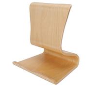 CEMTUKLBP Wooden Mobile Phone Stand, Wireless Phone and Tablet Holder Bracket, Natural Solid Wood Desktop Stand with Sturdy Dual - Device Support for Bedside Office Use, Beige Brown Options (Beige)