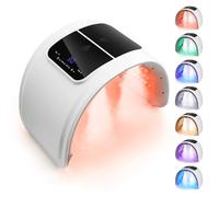 CENBEII Masque de thérapie par lumière LED - Masque facial à pulvérisation à DEL - 7 couleurs et cycle de couleur actuelle - Masque pliable de thérapie à la lumière rouge pour soins de la peau