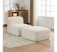Cenbunsh Canapé modulable compressé en Tissu Chenille, Garni de Mousse Haute résilience 30D. Facile à déplacer et doté d'une Base antidérapante, il est idéal pour Les Salons et Autres espaces. Beige