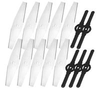 CENCERY 15 Lames de Rechange pour débroussailleuse : 10 en Acier Inoxydable et 5 en Plastique pour débroussailleuse et Tondeuse à Gazon - Compatible avec Bosch, Stihl, Einhell, Flymo et Ryobi