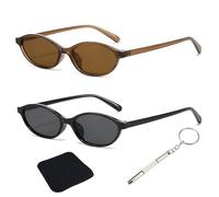 CENCERY 2 Pack Lunettes de Soleil Cat Eye Sur-Lunettes pour Femmes - Protection UV400 Polarisée, Montures Fashion Fit-Over pour Conduite et Extérieur