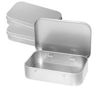 CENCERY 3 pièces Boîte en métal argentée Boîte en métal avec couvercle Boîte rectangulaire vide Mini boîte en métal Petite boîte de rangement pour le bricolage à domicile, 95 * 60 * 20mm