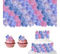 CENCERY 60 Pièces Fleurs Séchées Naturelles, pour Décoration de Gâteaux, Cupcakes, Mariages, Anniversaires et Fêtes (Hortensias à Doubles Pétales)
