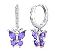 CENCERY Boucles d'oreilles femme pendantes boucle oreille femme Grenat Pierre de naissance avec coffret cadeau