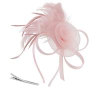 CENCERY Fascinateurs Rose Nude pour Femme avec Plumes & Fleurs, Élégant Accessoire de Coiffure pour Mariages, Garden-Parties et Événements Royal Ascot