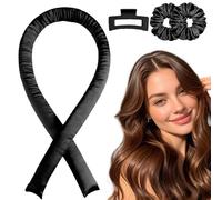 CENCERY Kit de Bigoudis Sans Chaleur, Ruban à Boucler Dream Wave pour la Nuit, Rouleaux à Cheveux Doux, Noir