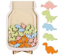 CENCERY Pot de récompense pour Enfants, Pot de récompense en Bois, Pots de récompense et jetons, Tableaux de récompense pour Le comportement des Enfants, Pot de Dinosaure
