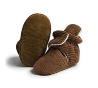 CENCIRILY Chaussures douillettes en polaire pour nouveau-né, garçons, filles, semelle souple antidérapante, chaussettes d'hiver, chaussures de lit pour tout-petits, premiers marcheurs, Café A5, 3-6