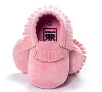 CENCIRILY Mocassins confortables pour bébés filles garçons chaussons glands semelle en daim doux premiers marcheurs chaussures de berceau rose taille : 6-12 mois nourrisson