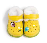 CENCIRILY Sabots doublés en fourrure pour enfant - Pour garçons et filles - Pour l'hiver - Doublure polaire - Chaussures de jardin - Sandales de dessin animé avec chaussures amovibles pour l'intérieur