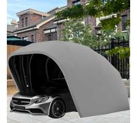 Cendbirut Carport Robuste, Garage auvent rétractable Semi-Automatique Mobile et Pliable, carport Pliant en Acier Inoxydable, Tente de Voiture pour l'extérieur, abri au Vent et à la Neige,Gris