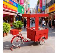 cendbirut Chariots de Vente de jus de Camion de Nourriture à Tricycle Mobile, Chariot de crème glacée à Pousser à la Main, Tricycle de Vente de Nourriture de Rue avec auvent pour la Vente de,Style2,D