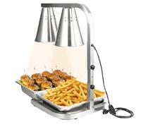 cendbirut Lampe chauffante Alimentaire,Lampe chauffante Commerciale à Chaleur Infrarouge à Hauteur réglable,Lampe Chauffe-Aliments en Acier Inoxydable 110v pour Boulangerie Buffet,Two Head