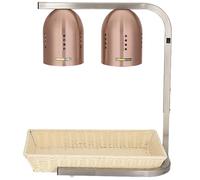 cendbirut Lampe chauffante sur Pied,Chauffe-Lampe chauffante de Buffet Alimentaire Commercial avec Trois Ampoules Doubles de réglage de la Hauteur,Lampe chauffante en métal pour la Maison,Rose Gold