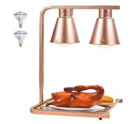 cendbirut Lampe de Chauffage Alimentaire avec 2 Ampoules Autoportant, 110V500W Lampe chauffante Alimentaire Lumière Hauteur réglable Stand Commercial Warmer Lamppour Homebuffet