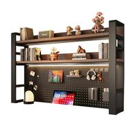 cendbirut Organisateur d'étagère de Bureau pour Le Dessus du Bureau, étagère de Bureau avec Panneau à encoches et Accessoires de Rangement, Buffet de Bureau pour dortoir ou Bureau,Noir,L95*H93CM