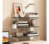 cendbirut Organisateur d'étagère de comptoir à 3 Niveaux, Support de Stockage de Tasses à café pour Placard ou Armoire, Simple étagère de Bureau en Acrylique Grande bibliothèque,Noir,15.7in