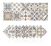 Cendray Autocollant pour carrelage mosaïque imperméable en PVC autocollant - Décoration simple - Style marocain - Autocollant mural à faire soi-même (80,10 x 10 cm)