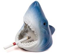 Cendrier à cigares, cendrier en céramique pour cigarettes, grand cendrier coupe-vent requin, cendrier d'extérieur pour décoration de maison ou de bureau